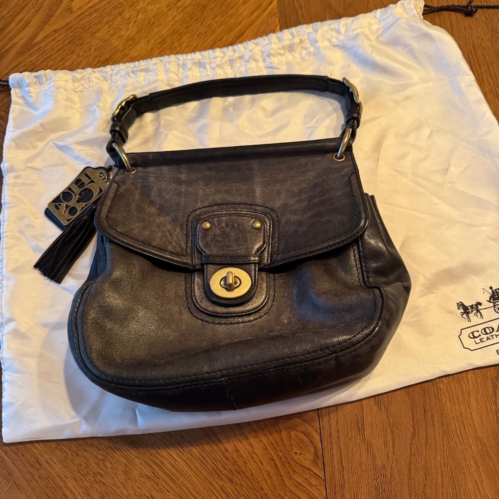 Coach black leather Willis Legacy 70th Anniversary limited edition bag.